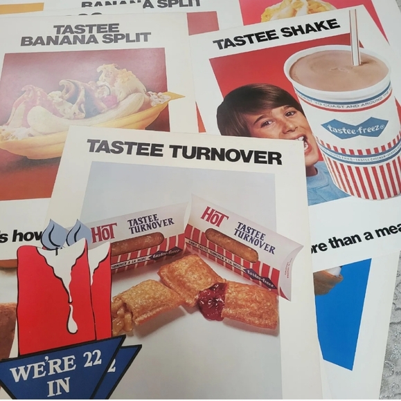 HUGE Lot RARE Vintage 70s Retro Tastee Freez Advertising Poster Banner Signs Ads - Picture 4 of 7